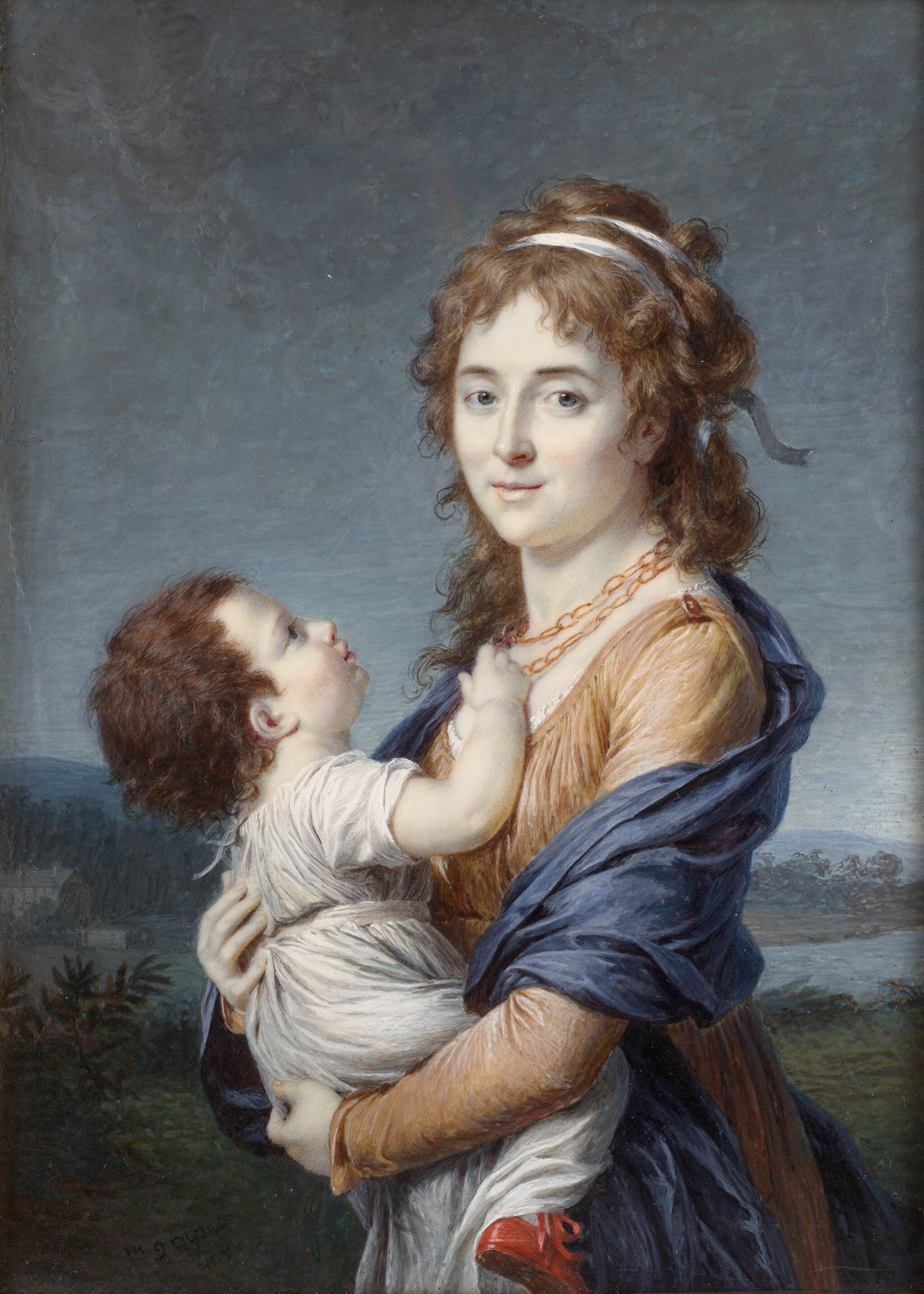 The Baroness Dannery holding her son Jean Germain Samuel